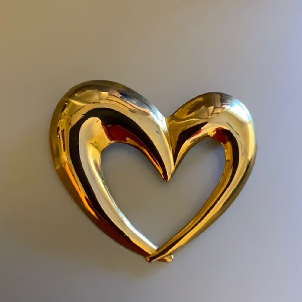 Gold Heart Brooch